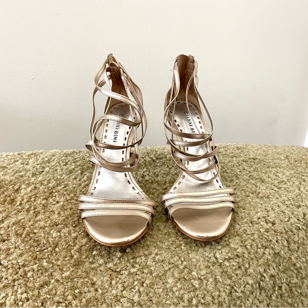 Gianni Bini Metallic Strappy Heels
